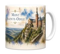 Mug Mont Sainte-Odile Aquarelle - Spiritualité d'Alsace - Céramique 330 ml