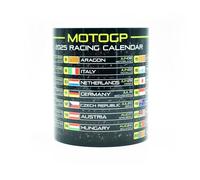 Mug Moto Grand Prix Calendrier Saison 2025 - Édition Vert Fluo - Céramique 300 ml - Circuits de course - Motos de course - Quartararo - Marquez - Bagnaia - Idées cadeaux - Tasse à café - GP -