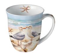 Mug mouettes et coquillages en porcelaine fine 400 ml