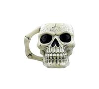 Puckator Mug MUG217 – Motif crâne en céramique, ivoire/noir, 12,5×12,5×10,5 cm