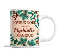 Mug - Noël - Psychiatre Homme - Beige - Céramique - 325 Ml