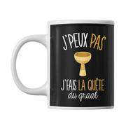 Mug Noir J'peux Pas J'fais La Quête Du Graal Référence Kaamelott Tasse Cadeau Personnalisé
