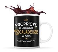 Mug Noir Propriété De La Meilleure Escaladeuse