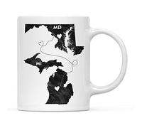 Mug Noirs et Blancs du Michigan et du Maryland Tasse à café Nerds Lot de | 2-330ml Grand teint Tasses Rillant Tasses A Cafe Beau Pere GoûTer