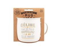 Mug Nomade - Mug à thé et café personnalisé Céline - Cadeau pour Femme, Rose, Mauve