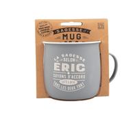 Mug Nomade - Mug à thé et café personnalisé Eric - Cadeau pour Homme, Gris avec Nuances Pastel