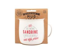 Mug Nomade - Mug à thé et café personnalisé Sandrine - Cadeau pour Femme, Couleurs Pastel.