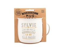 Mug Nomade - Mug à thé et café personnalisé Sylvie - Cadeau pour Femme, Couleurs Pastel.