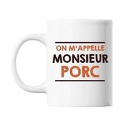 Mug On M'appelle Monsieur Porc Blanc Tasse Cadeau Personnalisé