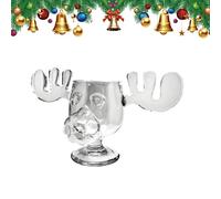 Mug « Orignal en vacances », tasse à lait de poule en verre épais transparent, style National Lampoon's, idéal for les fêtes et les anniversaires.(1pcs)