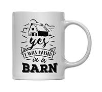 Mug Oui, j'ai grandi dans une grange de ferme. Tasse CollèGue Lot de | 2-330ml Robuste Tasses Rillant Mugs à café Entreprise Maitresse