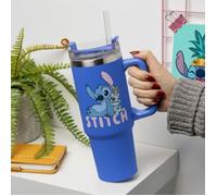 Paladone - Tasse de voyage isotherme Disney Stitch 900 ml, paille bleue, licence officielle