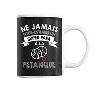 Mug Papa pétanque | Tasse drôle pour Père Joueur de Pétanque | idée cadeau anniversaire Noël fête des Pères