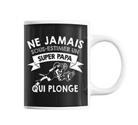 Mug Papa plonge | Tasse drôle pour Père Plongeur | idée cadeau anniversaire Noël fête des Pères