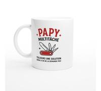 Mug Papy Multitâche Toujours Une Solution Même Si On Ne La Demande Pas | idée cadeau originale