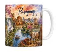 Mug Paraguay - Missions Jésuites, Ñandutí & Jaguar - Céramique 330 ml