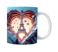 Mug Paris - Tasse à café polyvalente | Tasse à café portable | Tasse à café | Tasse à eau en céramique à motif Tour de Paris | Tasse à thé | Tasse à thé à motif Tour pour lait, boisson, café et thé