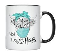 Mug Pas aujourd'hui, vache génisse, distanciation sociale Tasse à cafe | Souvenir 2 pièces Réutilisable Tazza per Tè o Caffè Robuste Tazza Magica éVéNement Femme