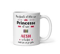 Mug pas facile princesse AESH tasse AESH femme école fin d'année scolaire