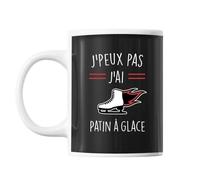 Mug Patin A Glace J'peux Pas Noir Tasse Cadeau Personnalisé