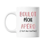 Mug Pêche C'est Ma Routine Blanc Tasse Humour