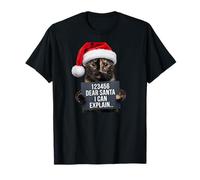 Mug Père Noël avec Chat Coquin, drôle T-Shirt