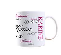 Mug personnalisable avec un prénom et un nom - Signature Fuschia - Tasse en céramique, 25 cl - Cadeau original, cadeau anniversaire, cadeau de Noël
