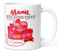 Mug Personnalisable Mamie Cadeau Prénom Petits Enfants Tasse Message Amour Personnalisé. Idée Cadeau Original pour Fête des Grands-Mères Future Mami Maman Femme pour Anniversaire Noël.