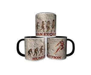 MUG personnalisé 4EVER1 Tasse à café - EVOLUTION DE L'HOMME SUPER HEROS IRON MAN Réf 04