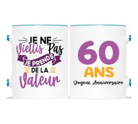 Mug Personnalisé Âge - Je Ne Vieillis Pas Je Prends De La Valeur - Cadeau Anniversaire Personnalisé, Mug Humour Âge, Tasse Anniversaire, Mug Personnalisé Âge