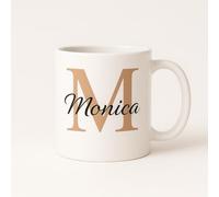 Mug Personnalisé avec Prénom et Initiale - Tasse Monogramme sur Mesure, 330 ml - Cadeau Unique pour Elle ou Lui