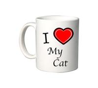 Mug personnalisé I love heart my cat mug gift i love mon chat