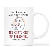 Mug Personnalisé Nom du Chat - Les Chats ont du Personnel- Mug Drole Homme, Mug Rigolo Femme, Tasse À Thé Chat, Mug Chat Humour, Tasse Rigolote, Tasse Chat Humour