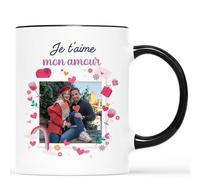 Mug Personnalisé Photo - Je T'Aime Mon Amour - Idée Cadeau Couple Amour Femme Ou Homme, Saint Valentin, Cadeau Amoureux, Cadeau Couple, Mug Personnalisé Saint Valentin