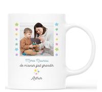 Mug Personnalisé Prénom Avec Photo - Mug Merci Nounou - Cadeau Nounou, Cadeau Nounou Original, Idee Cadeau Nounou, Merci Nounou Cadeau, Tasse Nounou, Mug Super Nounou