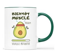 Mug Personnalisé Prénom - Bientôt Musclé Veuillez Patienter - Mug Drole, Mug Humour, Tasse Humoristique, Mug Drole Homme, Mug Rigolo Femme, Tasse Personnalisée Prénom