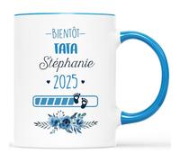Mug Personnalisé Prénom - Bientôt Tata Chargement En Cours - Annonce Grossesse Tata Et Tonton, Cadeau Pour Tata, Mug Future Tata, Tu Vas Etre Tata, Tasse Super Tata, Mug Tata