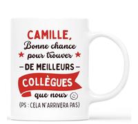 Mug Personnalisé Prénom - Bonne Chance Trouver Meilleurs Collègues - Cadeau Départ Collègue, Tasse Collegue de Travail, Tasse Collegue, Tasse Depart Collegue de Travail