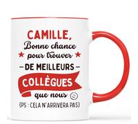 Mug Personnalisé Prénom - Bonne Chance Trouver Meilleurs Collègues - Cadeau Départ Collègue, Tasse Collegue de Travail, Tasse Collegue, Tasse Depart Collegue de Travail