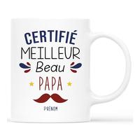 Mug Personnalisé Prénom - Certifié Meilleur Beau-Papa - Cadeau Beau Papa, Idee Cadeau Beau Pere, Beau Papa Cadeau, Cadeau Fete Des Beau Pere, Mug Beau Papa, Tasse Beau Papa