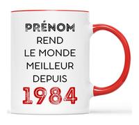 Mug Personnalisé Prénom et Année - Rendre Le Monde Meilleur Depuis - Cadeau Anniversaire Original, Anniversaire 40 Ans, Idée Cadeau 40 Ans, Cadeau 40 Ans, Mug 40 Ans