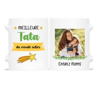 Mug Personnalisé Prénom et Photo - Meilleure Tata Du Monde - Cadeau Tata, Cadeau Tata Original, Idee Cadeau Pour Tata, Tasse Tata, Tasse Super Tata, Mug Meilleure Tata, Mug Tata