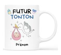 Mug Personnalisé Prénom - Futur Tonton - Cadeau Tonton, Cadeau Tonton Personnalisé, Cadeau Homme Tonton, Super Tonton Cadeau, Tasse Tonton, Annonce Grossesse Tonton