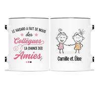 Mug Personnalisé Prénom - Hasard Fait des Collègues Chance des Amies - Cadeau Pour Collègue, Cadeau Personnalisé Collegue, Tasse Personnalisable Collegue, Mug Meilleure Collegue