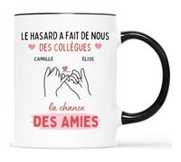 Mug Personnalisé Prénom - Hasard Fait des Collègues Chance des Amies - Cadeau Pour Collègue, Cadeau Personnalisé Collegue, Mug Meilleure Collegue, Tasse Personnalisable Collegue
