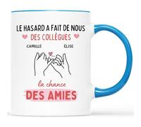 Mug Personnalisé Prénom - Hasard Fait des Collègues Chance des Amies - Cadeau Pour Collègue, Cadeau Personnalisé Collegue, Mug Meilleure Collegue, Tasse Personnalisable Collegue