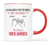 Mug Personnalisé Prénom - Hasard Fait des Collègues Chance des Amies - Cadeau Pour Collègue, Cadeau Personnalisé Collegue, Mug Meilleure Collegue, Tasse Personnalisable Collegue