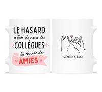 Mug Personnalisé Prénom - Hasard Fait des Collègues Chance des Amies - Idee Cadeau Collegue de Travail, Cadeau Personnalisé Collegue, Mug Meilleure Collegue, Mug Collègue Humour