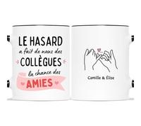 Mug Personnalisé Prénom - Hasard Fait des Collègues Chance des Amies - Idee Cadeau Collegue de Travail, Cadeau Personnalisé Collegue, Mug Meilleure Collegue, Mug Collègue Humour