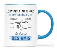 Mug Personnalisé Prénom - Hasard Fait des Collègues Chance des Amis - Cadeau Pour Collègue, Cadeau Personnalisé Collegue, Mug Meilleure Collegue, Tasse Personnalisable Collegue